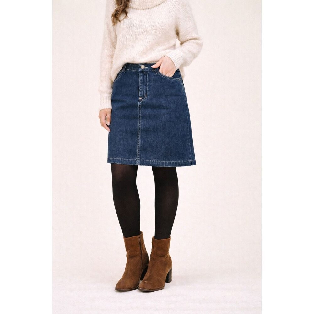 Lauren Jeans Co Ralph Lauren Women’s Dark Wash Denim Skirt Size 14 Classic Fit